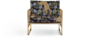 Red Edition Cane Armchair -  Fabric Jungle leopard T38 (Cat.D) Natural Oak