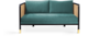 Red Edition Cane Sofa 160 -  Fabric Indian T15 (cat.B) Black Tinted Beech