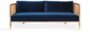 Red Edition Cane sofa 210 -  Velvet Navy Blue T27 (cat.C) Natural Oak