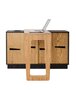 RADIS DREHTISCH MIT SIDEBOARD FOLDY- Eiche Furnier, Schwarz Beizt