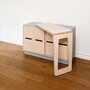 RADIS DREHTISCH MIT SIDEBOARD FOLDY- Hellgraue Vorfarbe, Tisch Aus Eiche Hell