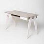 RADIS SCHREIBTISCH HUH- Pebble Grey, Schubladen Und Beine Weiss Osmo