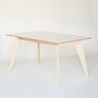 RADIS Esstisch HUH - WEISS HPL, Beine LIGHT OAK