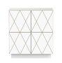 SIDEBOARD ROMB 2X2- 4 TÜREN-  WEISS LAMINIERTES SPERRHOLZ