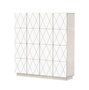 RADIS SIDEBOARD ROMB 4X4, 16 TÜREN-  PEBBLE GREY, Türen WEISS CPL