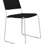OK Design One Wire Chair-White frame - Black cushion