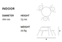 Extremis Virus 3-Seater Indoor Picnic Table