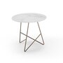 MemeDesign Ermione Metall/Glas - Couchtisch - Ø 50 x H 44 cm - Rame - Calacatta