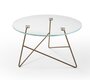 MemeDesign Ermione Metall/Glas - Couchtisch - Ø 65 x H 35 cm - Rame - Extra Clear Glass