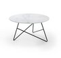 MemeDesign Ermione Metall/Glas - Couchtisch - Ø 65 x H 35 cm - Nero - Calacatta