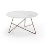 MemeDesign Ermione Metall/Glas - Couchtisch - Ø 65 x H 35 cm - Rame - Calacatta
