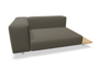 Extremis Walrus - Eckmodul mit Seitentisch - Iroko / Earth