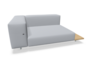 Extremis Walrus - Eckmodul mit Seitentisch - Iroko / Light Grey