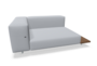 Extremis Walrus - Eckmodul mit Seitentisch - Hellwood / Light Grey