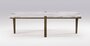 Wewood Corner-Rechteckiger Couchtisch-Walnuss Premium Marmor