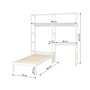 Hoppekids STOREY Bücherregal mit 2 Abschnitten 4 Einlegeböden Bettgröße 70x160 cm und Tischplatte 80 cm breit weiß