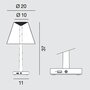 Rotaliana Dina+ LED Akku-Tischleuchte 