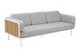 Mindo 100 3 Seater Sofa 3 Sitzer Sofa-Aluminium Off - White - Sunbrella Grey Chine