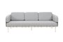 Mindo 100 3 Seater Sofa 3 Sitzer Sofa-Aluminium Off - White - Sunbrella Grey Chine