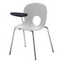 Rexite Olivia Chair with Right Writing Tablet, Antipanic Hinge - White