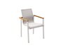 Solpuri SKY Stapelsessel mit Teak-Armlehne-Alu white / softex shell / Teak Onlay 