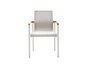Solpuri SKY Stapelsessel mit Teak-Armlehne-Alu white / softex shell / Teak Onlay 