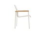 Solpuri SKY Stapelsessel mit Teak-Armlehne-Alu white / softex shell / Teak Onlay 