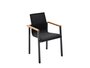 Solpuri SKY Stapelsessel mit Teak-Armlehne- Alu anthracite / softex coal / Teak Onlay