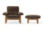 Audo Copenhagen Copenhagen Brasilia Ottoman - Hocker-Eiche dunkel gebeizt-Schafsfell, Wurzel