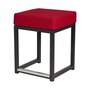 Maramo Barhocker Kubo Cube, -Stahl -schwarz - Linnen Look, Rot