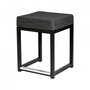 Maramo Barhocker Kubo Cube, Stahl-schwarz - Linnen Look, Anthrazit