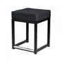 Maramo Barhocker Kubo Cube, Stahl-schwarz - Linnen Look, Anthrazit