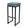 Maramo Barhocker Kubo Bar, Stahl-schwarz - Linnen Look, Blau