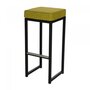 Maramo Barhocker Kubo Bar, Stahl-schwarz - Linnen Look, Lime