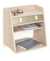 Harto Bedside Wall Table Suzon - Nachttisch Hängend: Natural Oak - Brushed brass