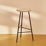 Warm Nordic Pebble Bar stool, 76cm - Ash/Black