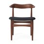 Warm Nordic Cow Horn Chair with Oiled Walnut - Anthracite melange