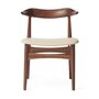 Warm Nordic Cow Horn Chair with Oiled Walnut - Ivory