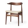 Warm Nordic Cow Horn Chair with Oiled Walnut - Ivory