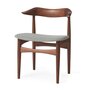 Warm Nordic Cow Horn Chair with Oiled Walnut - Light Grey