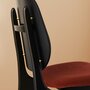 Warm Nordic Noble Chair with Black Lacquer Beech - Brick red velvet