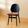 Warm Nordic Noble Chair with Black Lacquer Beech - Brick red velvet