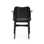 Warm Nordic Gesture Chair with Black Lacquered Beech and Fully Upholstery - Black Prescott leather