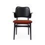 Warm Nordic Gesture Chair with Black Lacquered Beech and Fully Upholstery - Brick red/Black