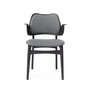 Warm Nordic Gesture Chair with Black Lacquered Beech and Fully Upholstery - Grey melange