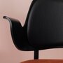 Warm Nordic Gesture Chair with Black Lacquered Beech and Fully Upholstery - Brick red/Black