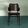 Warm Nordic Gesture Chair with Black Lacquered Beech and Fully Upholstery - Black Prescott leather