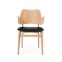 Gesture Chair with oiled Oak & Seat Upholstery - Black Prescott leather