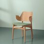 Gesture Chair with oiled Oak & Seat Upholstery - Sage green