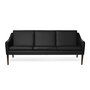 Warm Nordic Mr. Olsen Sofa 3 Seater with Walnut Oiled Oak - Black Challenger leather